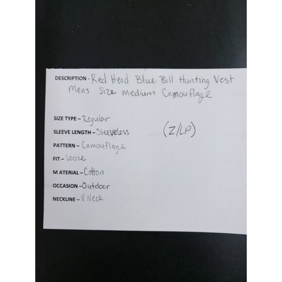 Redhead Blue Bill Hunting Vest Men's Size Medium Camouflage - Picture 8 of 8